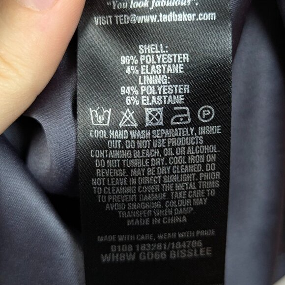 Ted Baker | Gray Floral Belted Sheath Midi Dress Size 4 - Picture 11 of 13